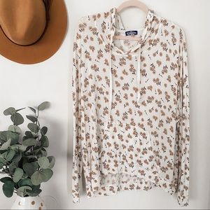 Lightweight Floral Long Sleeve Shirt With Hood